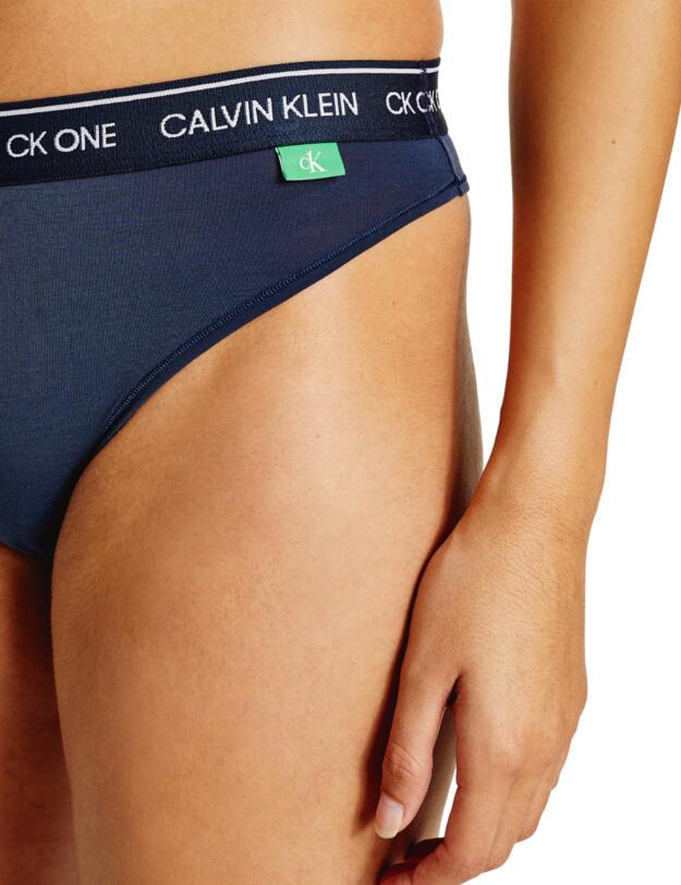 000QF6504E Calvin Klein CK One Recycled High Leg Tanga Brief - 000QF6504E Blue Shadow