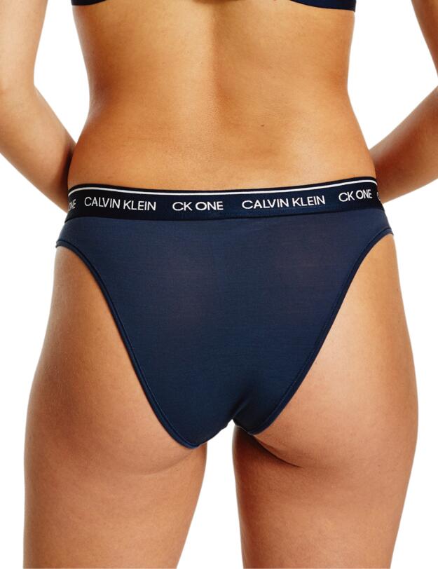 000QF6504E Calvin Klein CK One Recycled High Leg Tanga Brief - 000QF6504E Blue Shadow