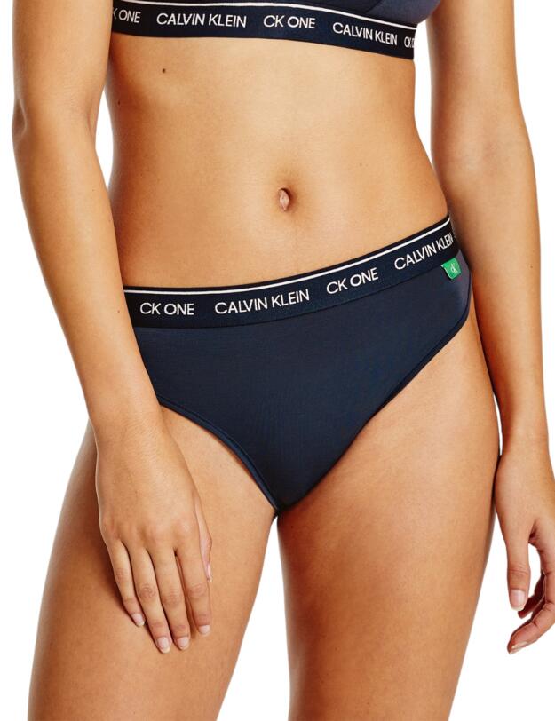 000QF6504E Calvin Klein CK One Recycled High Leg Tanga Brief - 000QF6504E Blue Shadow