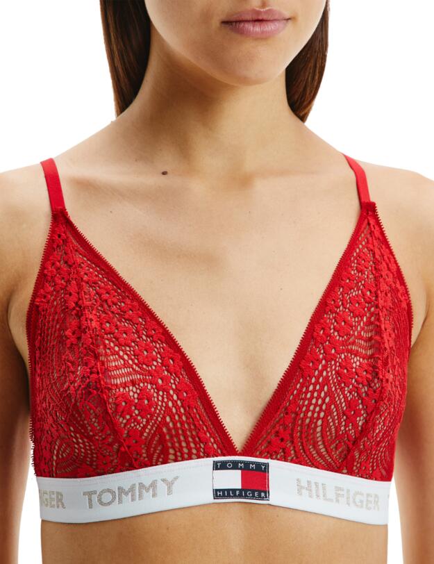 Tommy Hilfiger Tommy 85 Lace Triangle Bralette Primary Red