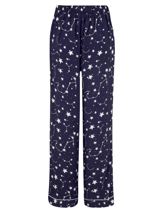 Pour Moi Luxe Woven Twill Pyjama Set Navy/Ivory