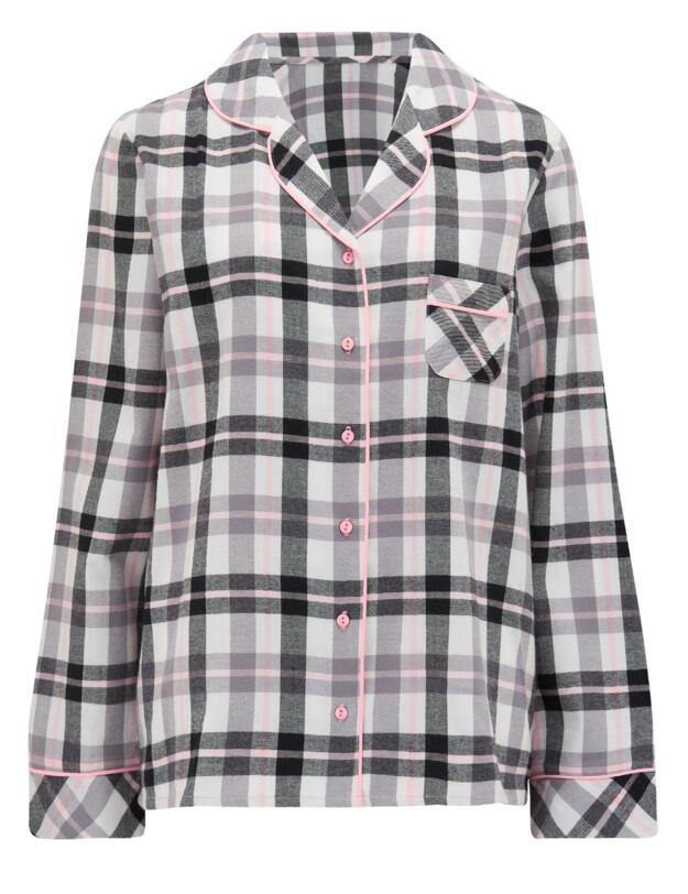  Pour Moi Cosy Check Pyjama Set Black/Ivory
