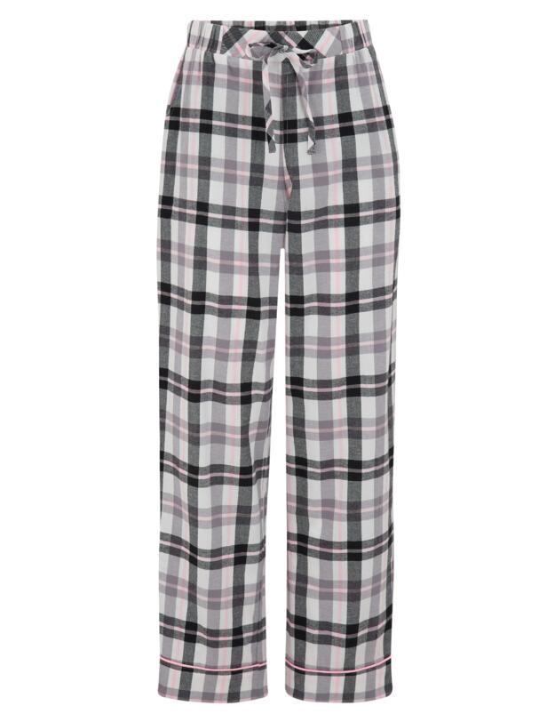  Pour Moi Cosy Check Pyjama Set Black/Ivory