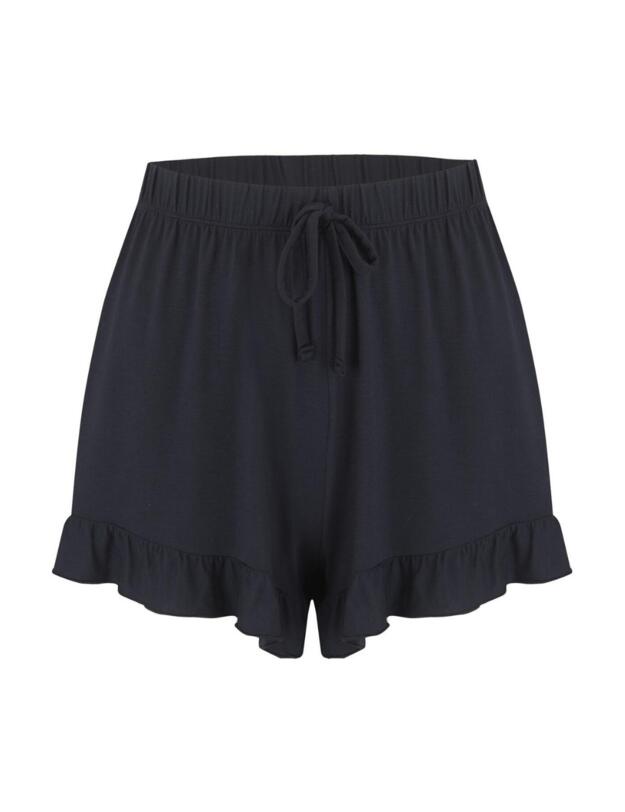 Pour Moi Sofia Love Frill Jersey Shorts Black