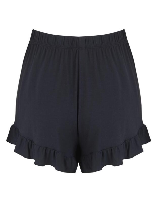 Pour Moi Sofia Love Frill Jersey Shorts Black