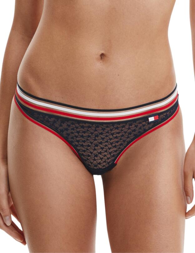 UW0UW02776 Tommy Hilfiger Sheer Stripe Thong - UW0UW02776 Desert Sky