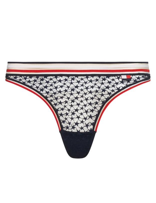 UW0UW02776 Tommy Hilfiger Sheer Stripe Thong - UW0UW02776 Desert Sky