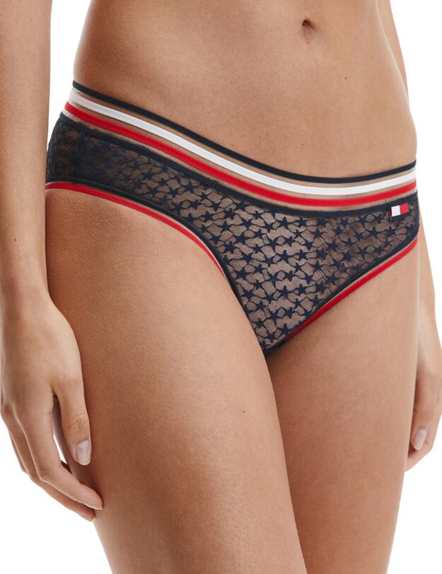 UW0UW02775 Tommy Hilfiger Sheer Stripe Hipster Brief - UW0UW02775 Desert Sky