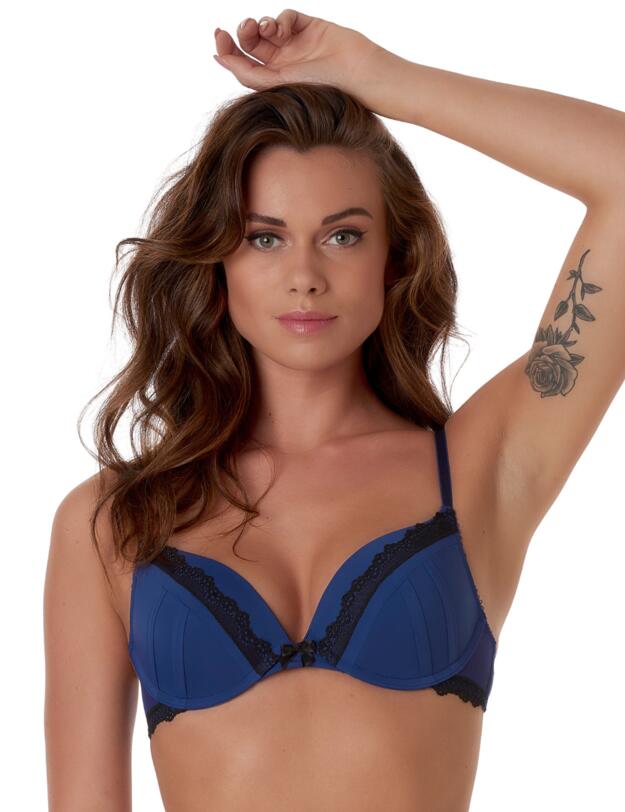 After Eden Meave Push-Up Bra Black/Blue