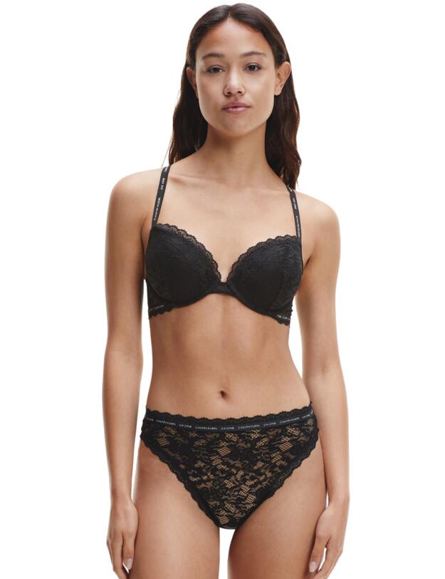 Calvin Klein CK One Lace High Waist Brazilian Brief Black