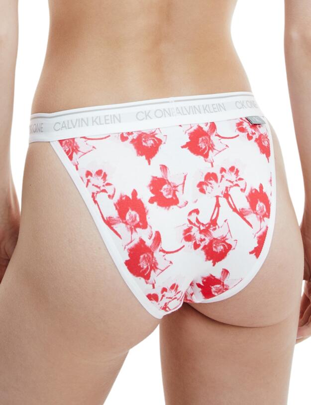 Calvin Klein CK One Cotton Brazilian Brief Lilium Print-Strawberry Shake