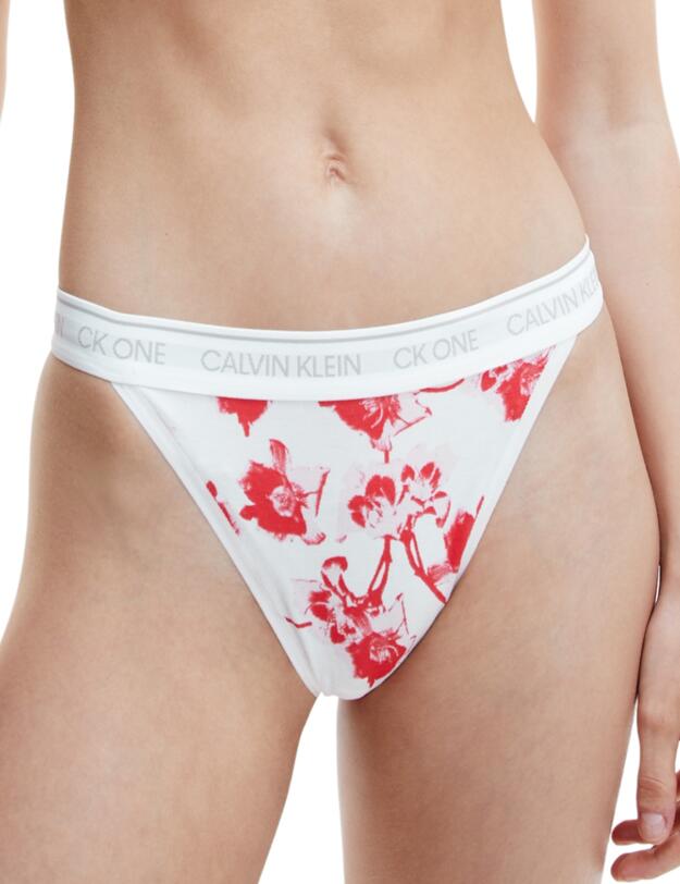 Calvin Klein CK One Cotton Brazilian Brief Lilium Print-Strawberry Shake