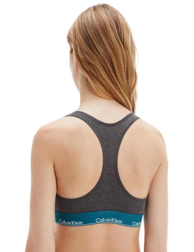 Calvin Klein Modern Cotton Bralette Charcoal Heather/Topaz Gemstone