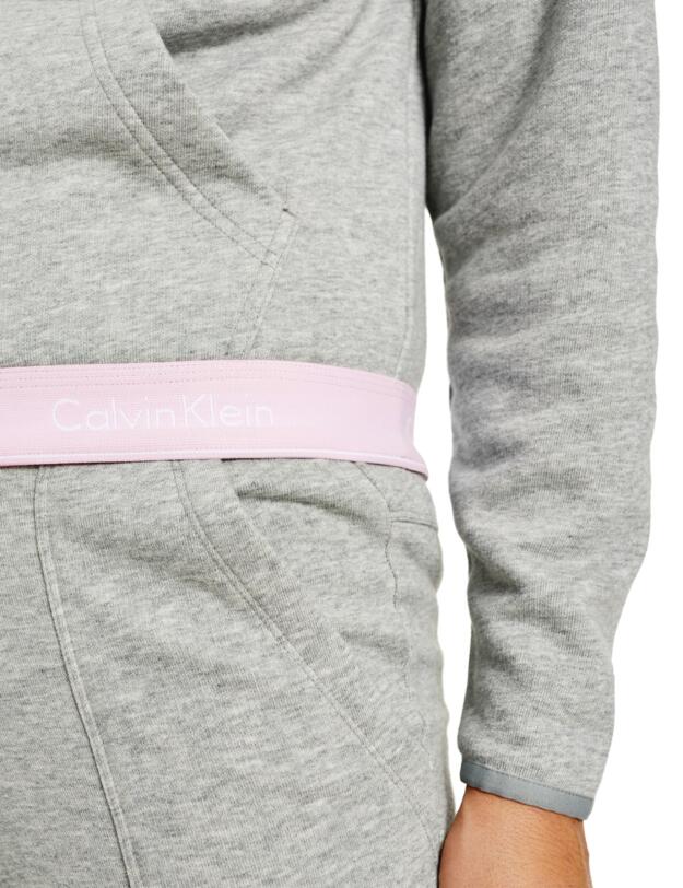Calvin Klein Modern Cotton Lounge Zip Up Hoodie Grey Heather/Purple Orchid