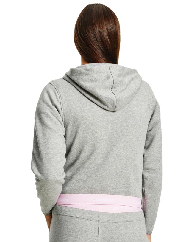 Calvin Klein Modern Cotton Lounge Zip Up Hoodie Grey Heather/Purple Orchid