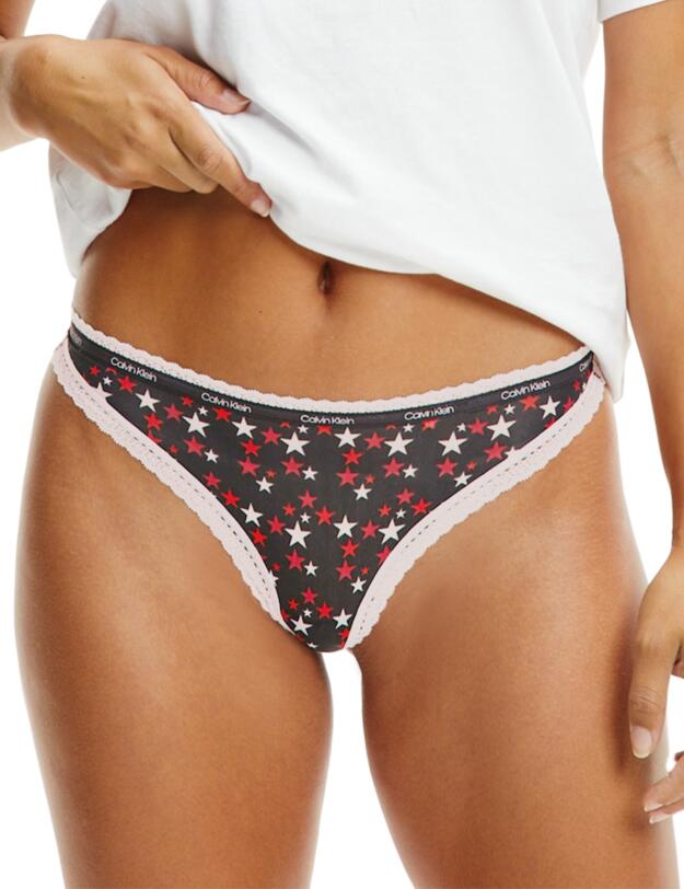 Calvin Klein Bottoms Up Refresh 3-Pack Thong Twinkle/Mauve Berry/Rustic Red