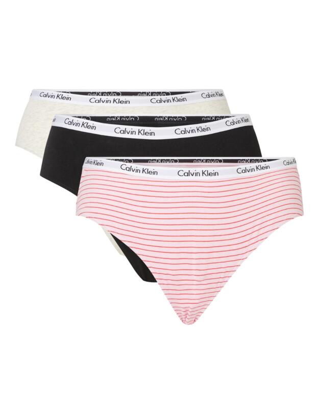 Calvin Klein Carousel Plus Size Bikini Brief 3pk Feeder Stripe/Snow Heather/Black