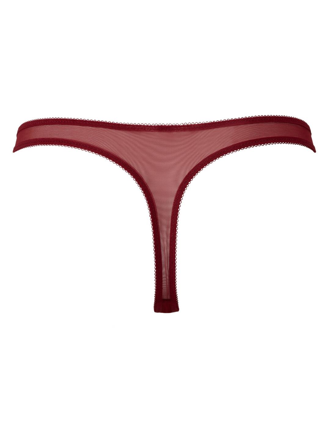 Gossard Glossies Lace Bordeaux Red Thong, Gossard