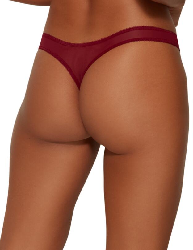 Gossard Glossies Lace Thong Bordeaux
