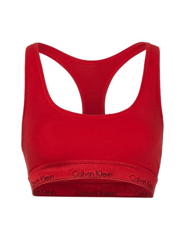 000QF6233E Calvin Klein Modern Cotton Metallic Bralette & Thong Set  - 000QF6233E Rustic Red-Metallic 