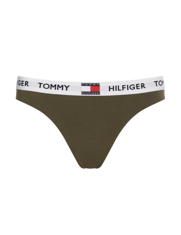 UW0UW02198 Tommy Hilfiger Tommy 85 Logo Thong - UW0UW02198 Army Green