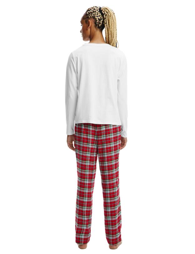 UW0UW03251 Tommy Hilfiger Hilfiger Plaid 3 Piece Pyjama Set - UW0UW03251 White/Hilfiger Plaid
