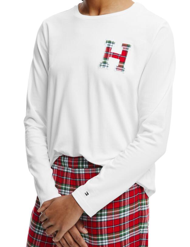 UW0UW03251 Tommy Hilfiger Hilfiger Plaid 3 Piece Pyjama Set - UW0UW03251 White/Hilfiger Plaid