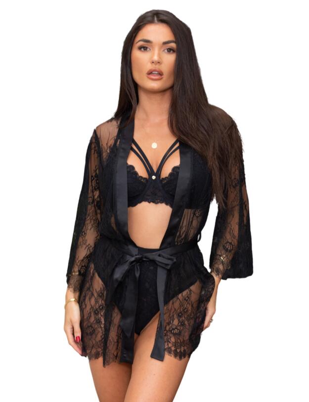 Pour Moi For Your Eyes Only Lace Gown Black