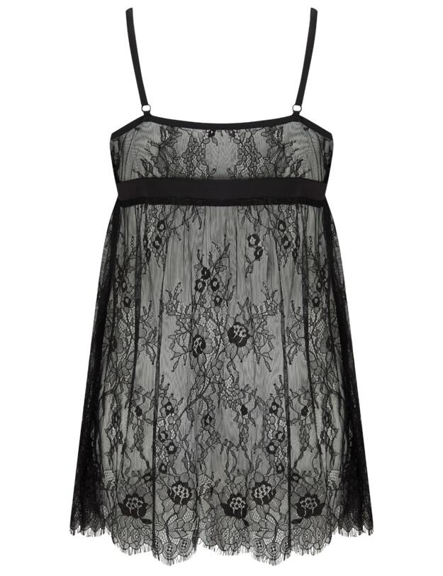 Pour Moi For Your Eyes Only Lace Babydoll Black