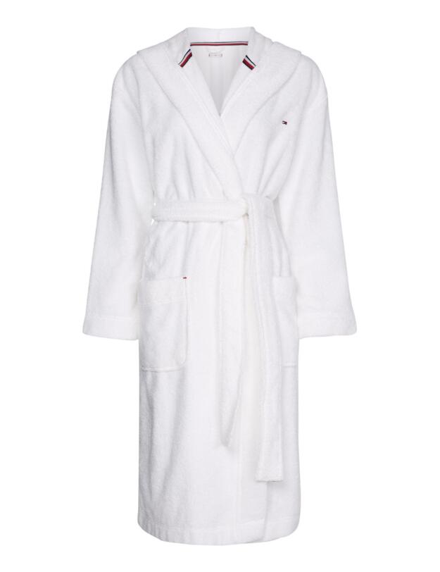 UW0UW03284 Tommy Hilfiger Tommy Original Hooded Bathrobe - UW0UW03284 White 