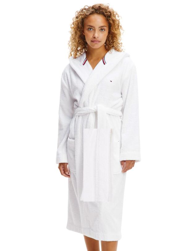 UW0UW03284 Tommy Hilfiger Tommy Original Hooded Bathrobe - UW0UW03284 White 