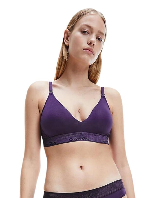 Calvin Klein Modern Cotton Metallic Maternity Triangle Bra  Liberty Purple