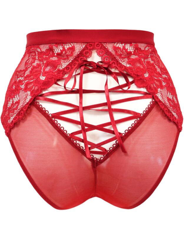 Contradiction by Pour Moi Statement Deep Lace up Brief Red