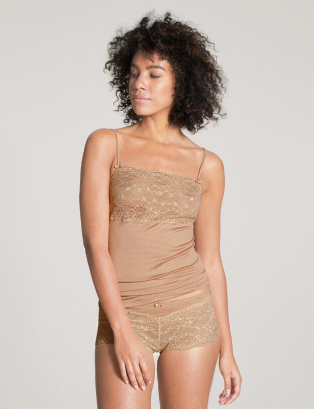 Calida of Switzerland Sensual Secrets Spaghetti Strap Top Honey Gold