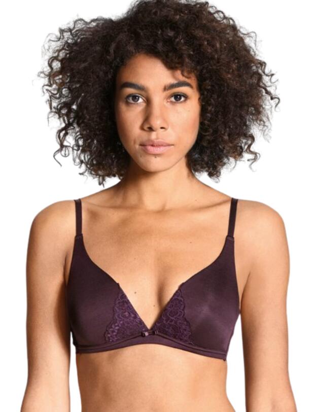 Calida of Switzerland Sensual Secrets Wireless Moulded Plunge Bra Plum