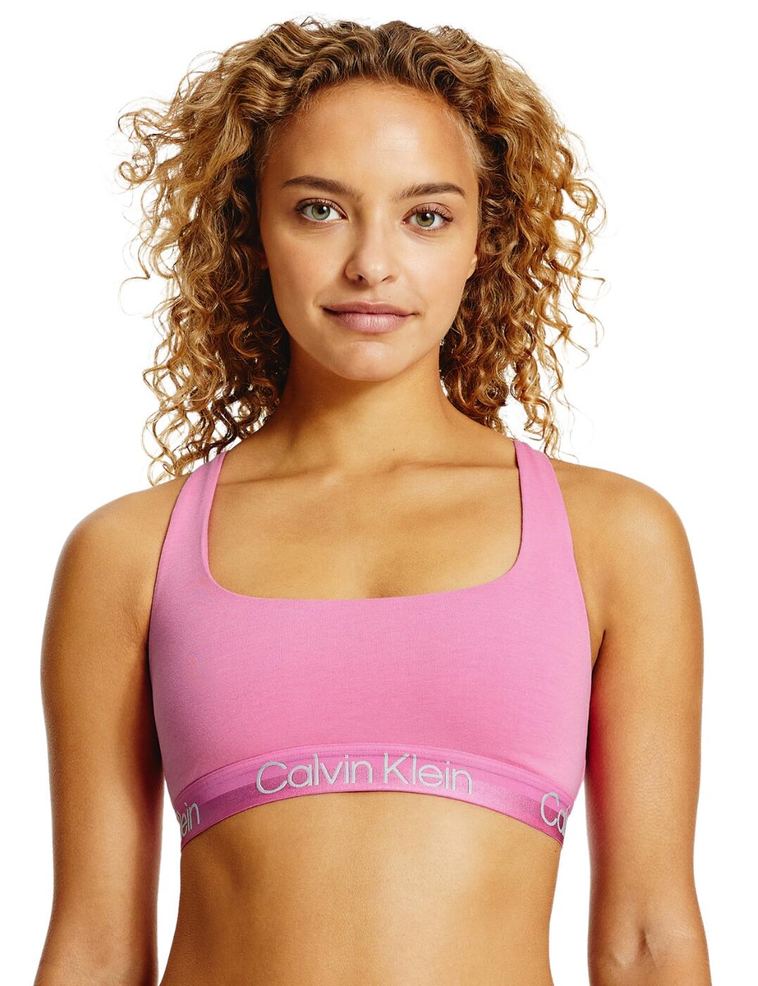 Calvin Klein Structure Cotton Unlined Bralette Hollywood Pink