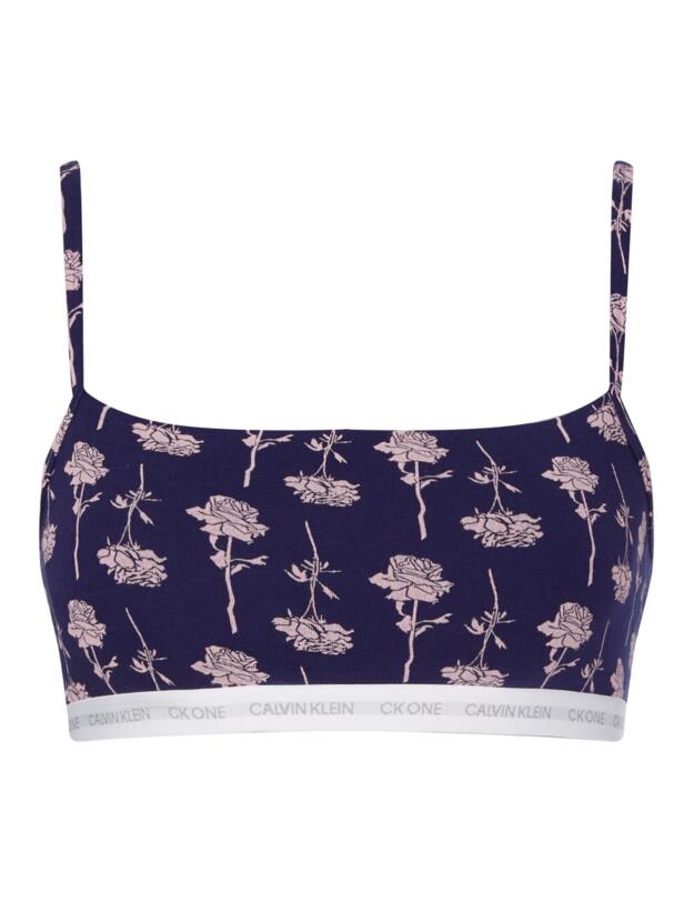 Calvin Klein CK One Cotton 2 Pack Bralettes Grey Heather/Rozez Print