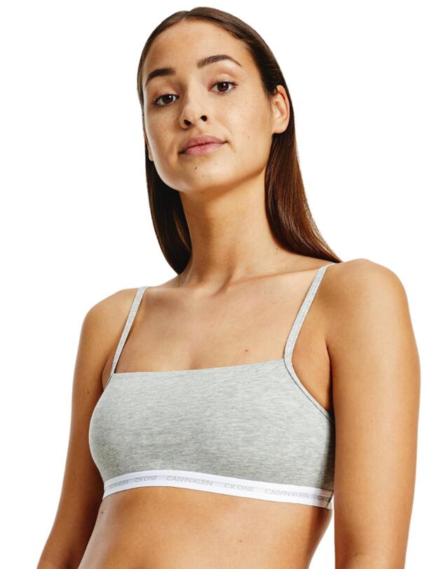 Calvin Klein CK One Cotton 2 Pack Bralettes Grey Heather/Rozez Print