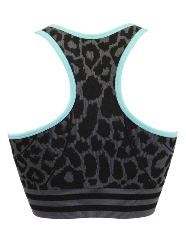 Pour Moi Energy Seamless Crop Top Black/Grey/Aqua