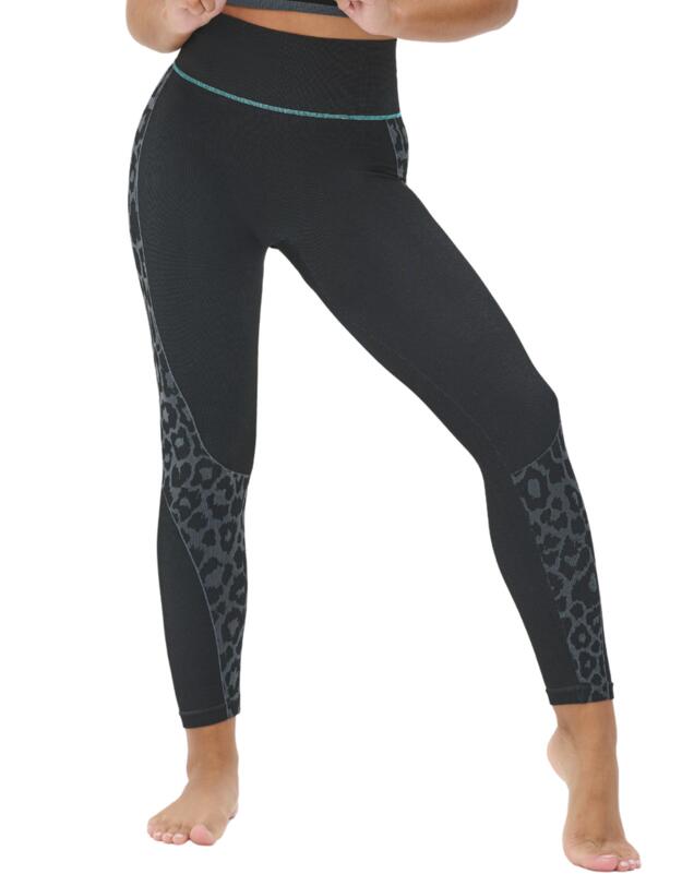 Pour Moi Energy Seamless Leggings Black/Grey/Aqua