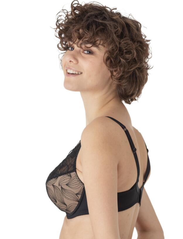 Maison Lejaby Flora Semi-Padded Balconette Bra Black