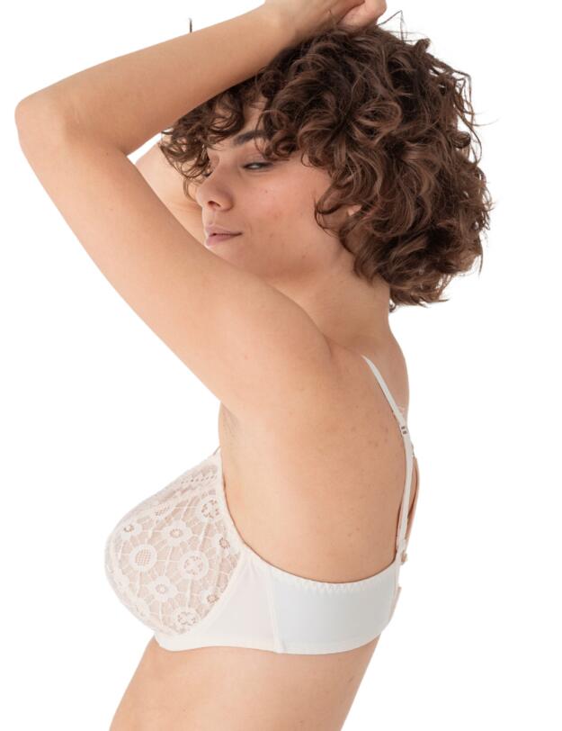 Maison Lejaby Daphne 3 Panel Balconette Bra Milk