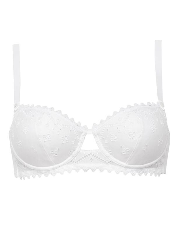 Maison Lejaby Bloom Cotton Padded Demi-Cup Bra White