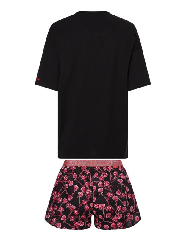 Calvin Klein Glitter V-Day Pyjama Shorts Set Black V-Day Print