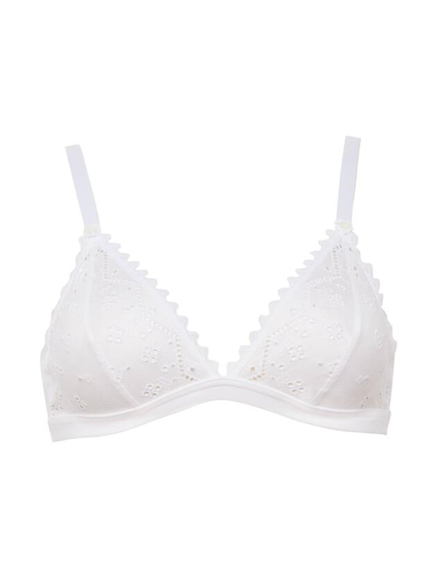 Maison Lejaby Bloom Cotton Wireless Triangle Bra White