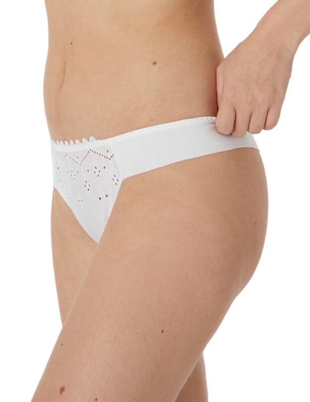 Maison Lejaby Bloom Cotton Tanga Briefs White