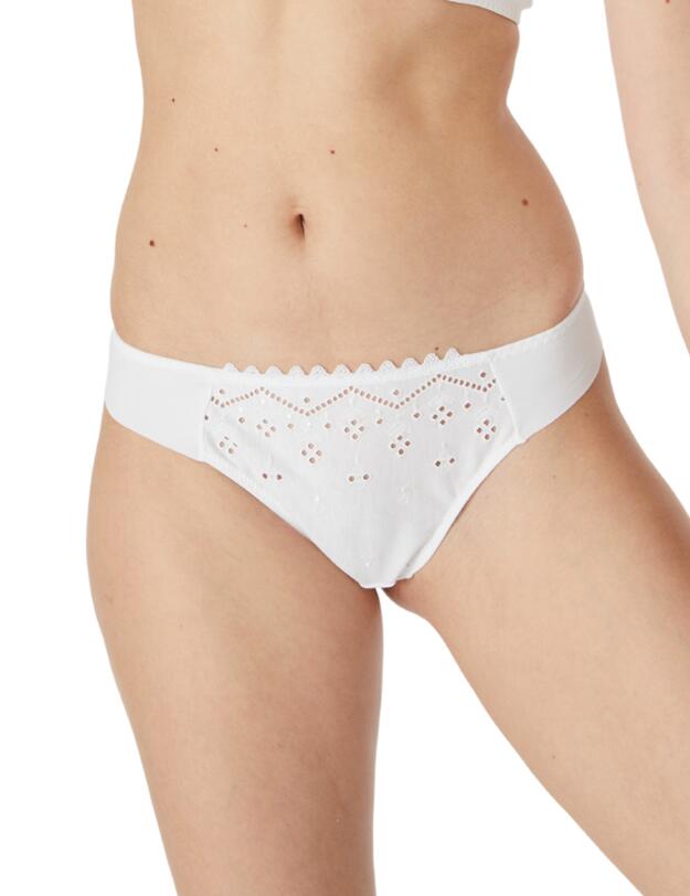 Maison Lejaby Bloom Cotton Tanga Briefs White