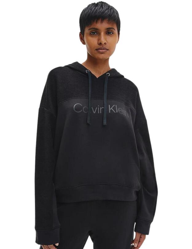 000QS6743E Calvin Klein Gloss Hoodie Top - QS6743E Black