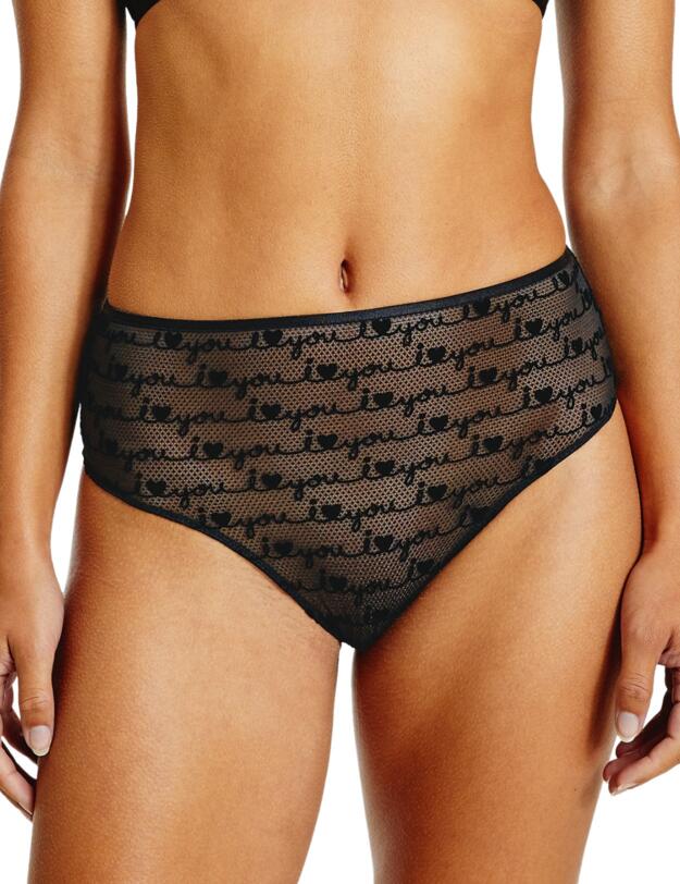 Calvin Klein I Heart You V-Day High Leg Tanga Brief Black/I Heart You