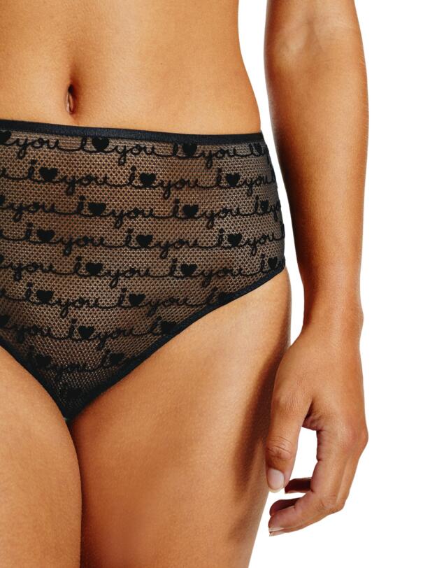 Calvin Klein I Heart You V-Day High Leg Tanga Brief Black/I Heart You
